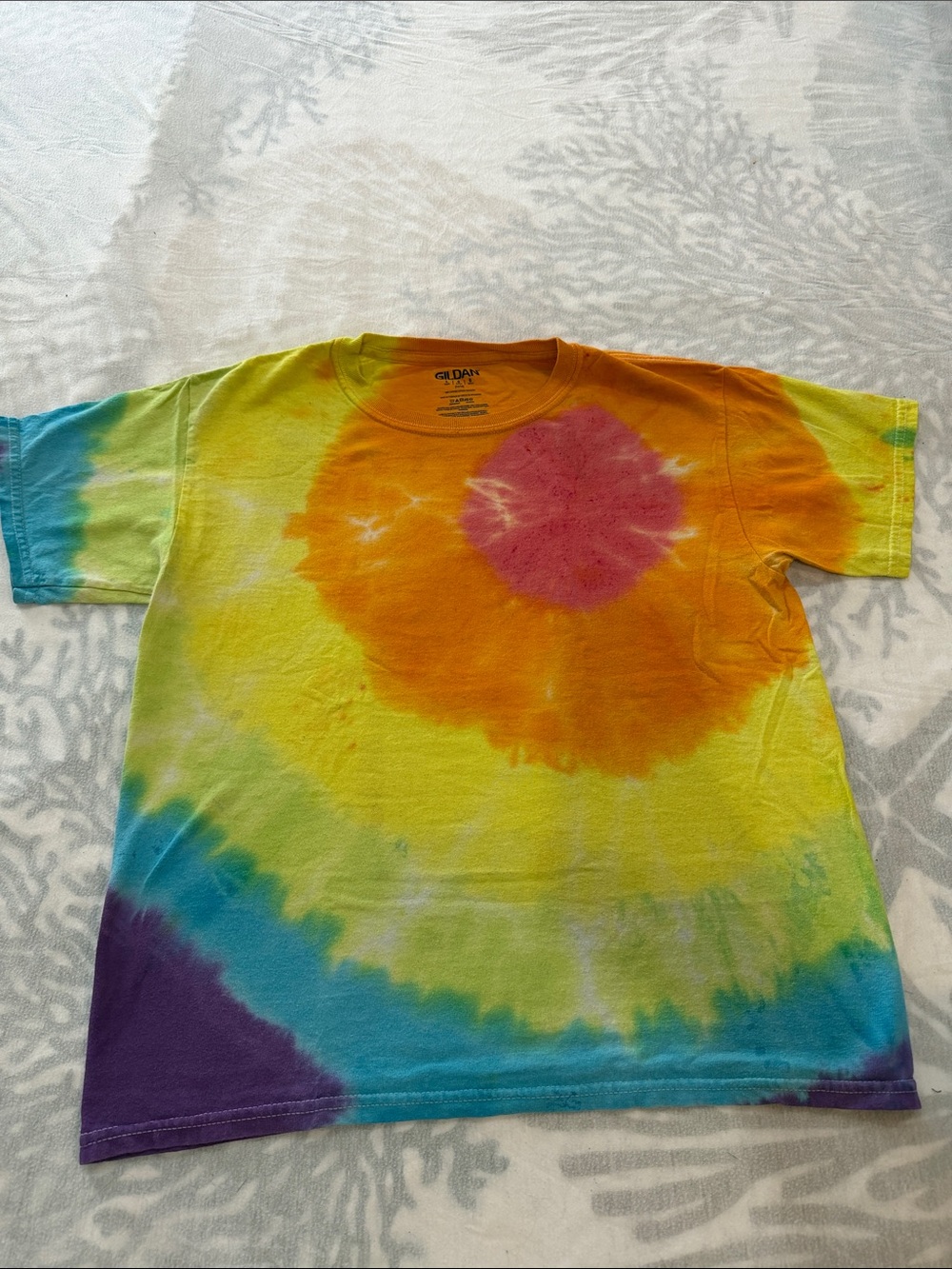 Gildan Kids Tie-Dye Tee in Yellow, Orange, Pink, Blue, Purple